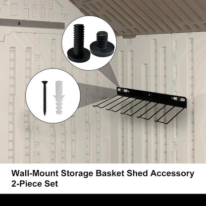 Resin Shelf Accessory Outdoor Sheds Storage,Compatible with Suncast shed Accessories,with EZ Bolt Assembly (3)