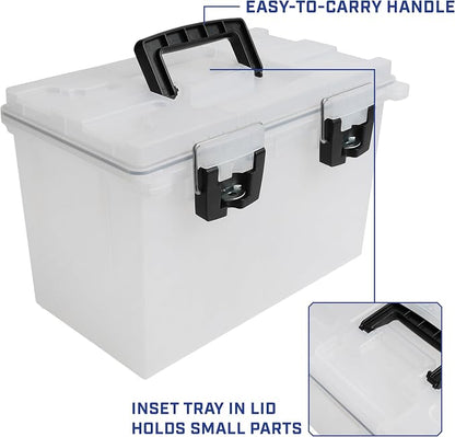 Sheffield XL Ammo Box Made in USA, Stackable Lockable Ammo Storage Box | 4 Pack Lockable Storage Box, Water and Dust Resistant Dry Box, Secures Hunting Gear, Gun Accessories, Supplies, and Bullets