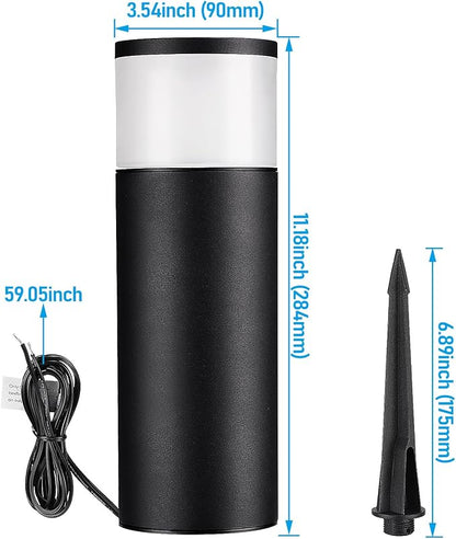 LEONLITE 4-Pack RGBCW Low Voltage Bollard Pathway Lights, 4.5W 360LM | Color Changing, 12V-24V AC/DC, IP65 Waterproof, Cast Aluminum, Multi-Color, LED Landscape Lighting for Walkway Yard Garden