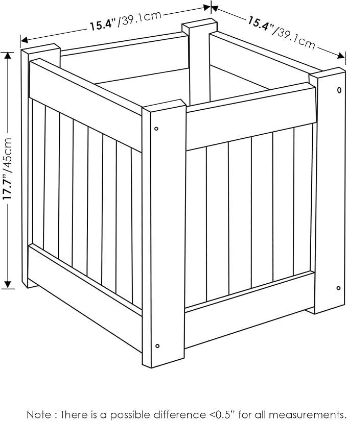 Furinno FG16450 Tioman Hardwood Flower Box, One-Pack, Natural