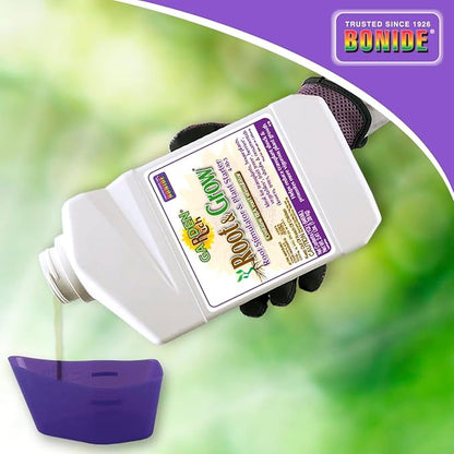 Bonide Garden Rich Root & Grow Root Stimulator & Plant Starter | 32 oz Concentrate, 4-10-3 Fertilizer For Transplanting