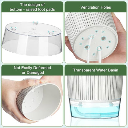 3 Pack Self Watering Pots Set, 5.5 Inch Self Watering Pots for Indoor Plants, Planter Pot with Wick Rope and Reservoir for African Violet, Spider Plant, Orchid