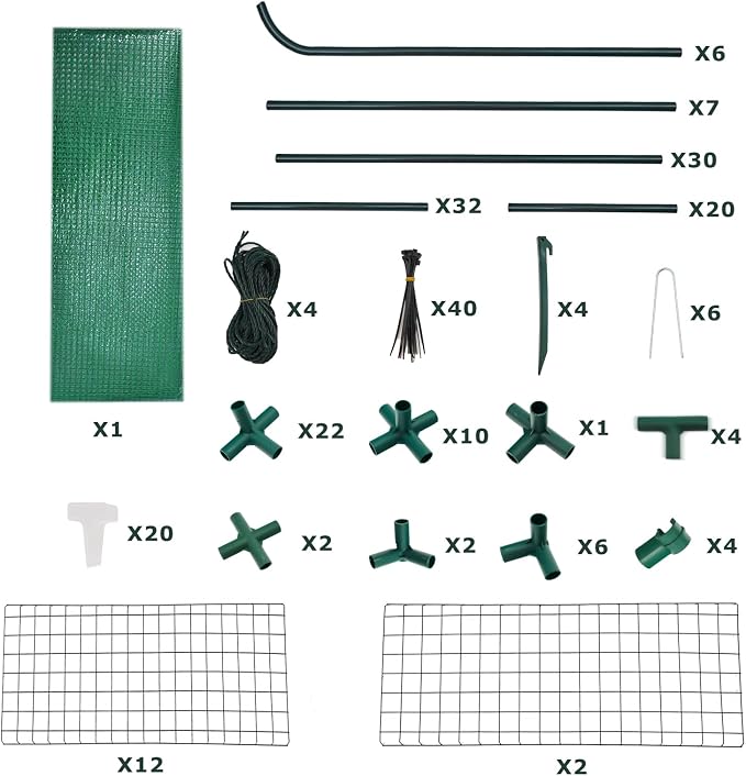 Purlyu Walk-in Greenhouse for Outdoors, Thickened PE Cover & Heavy Duty Powder-Coated Steel, Mesh Door & Screen Windows, 14 Sturdy Shelves 4.7x4.7x6.4 FT, (GHW002G)
