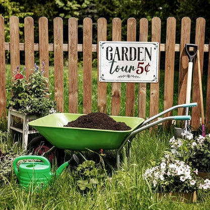 Funny Garden Decor Metal Sign - 12" x 8", Outside Signs, Gifts for Gardener, Plant Lover