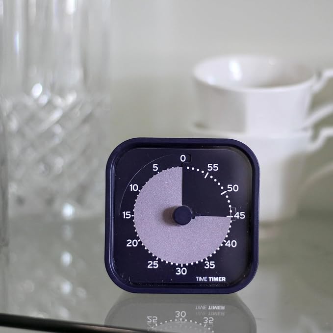 Time Timer MOD Home - Metallic Series - Individual Sized 60 Minute Visual Countdown Timer for ADHD, Adults, Students, and Pomodoro with Silent Operation (Metallic Indigo)