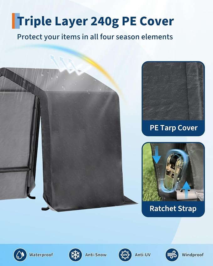 6X6 ft Heavy-Duty Portable Outdoor Storage Shed