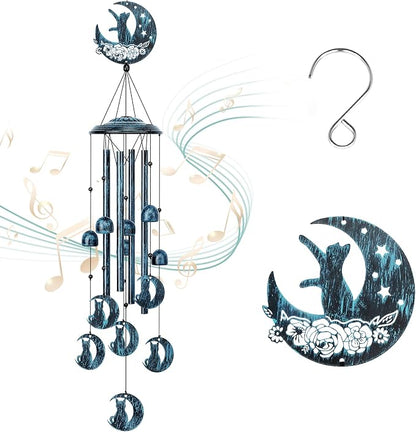 LESES Wind Chimes, Cat Memorial Wind Chime for Outside Cat Lover Gifts for Women Grandma, 35" Sympathy Wind Chimes Outdoor Clearance Home Garden Decoration Windchimes for Yard, Patio