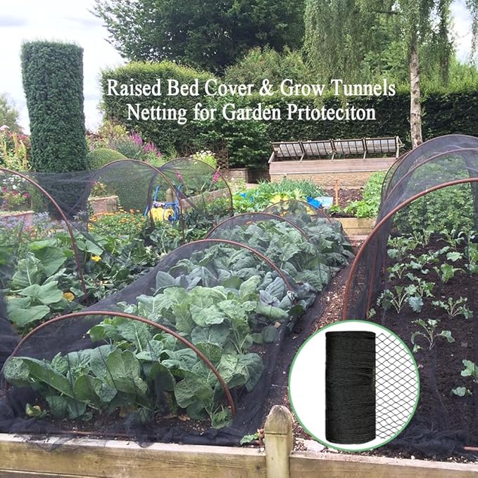 Bird Netting 30x30 Ft, 1/2 in Mesh Heavy Duty Garden Netting | Extra Strong Woven Mesh Netting Pest Barrier for Plants, Fruit Trees, Vegetables, Animal Fencing Against Birds, Deer, Poultry