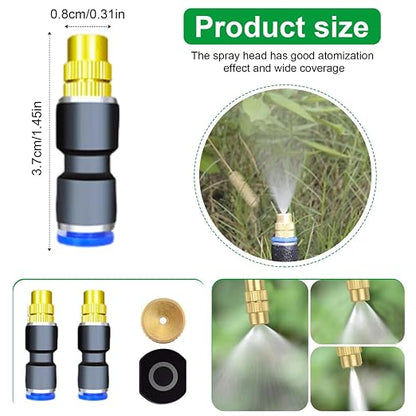 Update Drip Irrigation Kit, 98FT Automatic Watering System with 25 Replaceable 360° Bendable Sprayers, Atomizing Copper Nozzles for Garden, Plant, Lawn, Patio and Yard.(25)