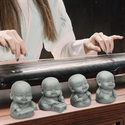 Buddha Statue for Home Decor - 2 Inch Sandstone Figurines for Spiritual Decor, Feng Shui, Zen Garden, Car Dashboard, Office Desk, Home & Garden Decor with Blessing Amulet