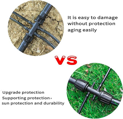Barbed Tee Irrigation Fittings 1/2 Inch to 1/4 Inch Drip-proof Fitting for Irrigation Pipe (1/2'' ID x 0.60''-0.63'' OD) 6-Way-20 PCS