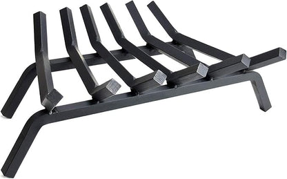 Fireplace Log Grate 23 inch 6 Bar Fire Grates Heavy Duty 3/4” Wide Solid Steel Indoor Chimney Hearth Outdoor Fire Place Kindling Tool Pit Wrought Iron Wood Stove Firewood Burning Rack Holder