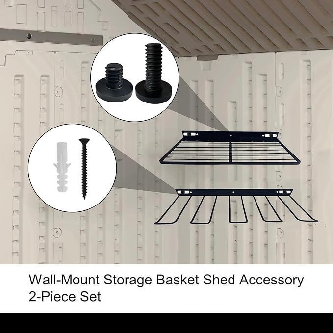 Resin Shelf Accessory Outdoor Sheds Storage,Compatible with Suncast shed Accessories,with EZ Bolt Assembly (1)