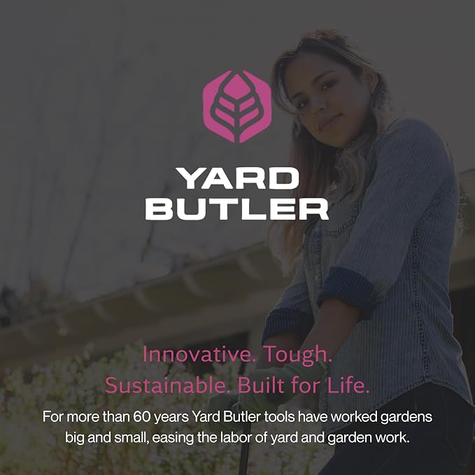 Yard Butler Spike Aerator - Durable Lawn Aerator for Easy Lawn Care & Healthy Growth - Prevent Lawn Damage by Breaking Up Compaction - Ergonomic Gardening Tool