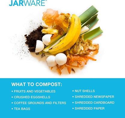 Jarware Mason Jar Lid, Stainless Steel Compost Lid For Wide Mouth Mason Jars, With 4 Charcoal Filters
