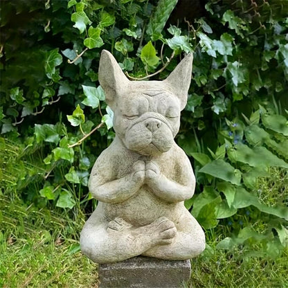 Meditating Dog Statue Buddha - Dog Statue Zen Yoga Relaxed Pose Buddha Meditation Figurine for Flower Beds Indoor Outdoor Lawn Garden Decor Sculpture Home Furnishings