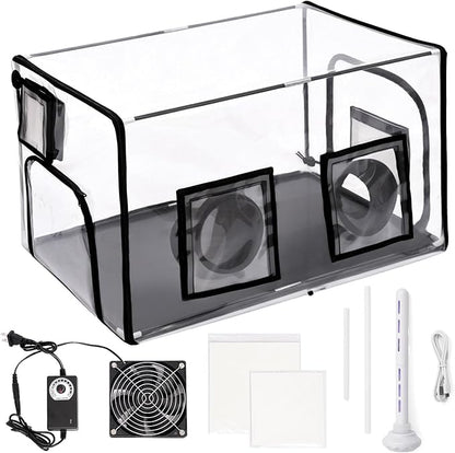 Premium Mushroom Growing Tent Kit with Humidifier & Fan – Desktop Indoor Greenhouse with Filtered Airflow – Ultra-Clear Wrinkle-Free Window for Plant Cultivation