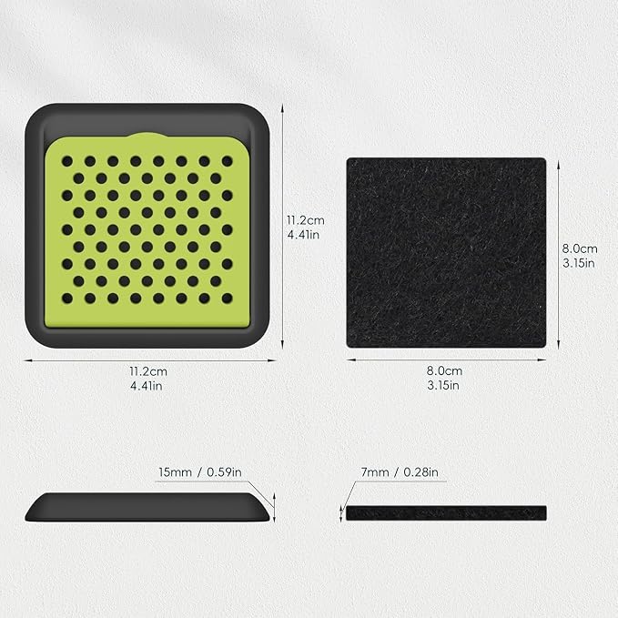 EKO Activated Charcoal Odor Filter Kit – 2-Pack Strong Odor Absorber and Deodorizer with Filter Case for Trash Cans