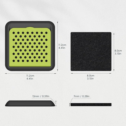 EKO Activated Charcoal Odor Filter Kit – 2-Pack Strong Odor Absorber and Deodorizer with Filter Case for Trash Cans