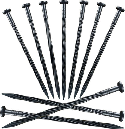 80 Pcs 8 Inch Plastic Edging Nails, Spiral Landscape Fabric Edging Anchoring Stakes Nylon Landscaping Anchoring Spikes Garden Lawn Yard Spikes for Weed Barrier, Paver Edging, Artificial