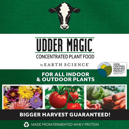 Earth Science – Udder Magic – Nutrient Rich Plant Food Concentrate – Fruit and Bloom Booster – Help Strengthen Roots