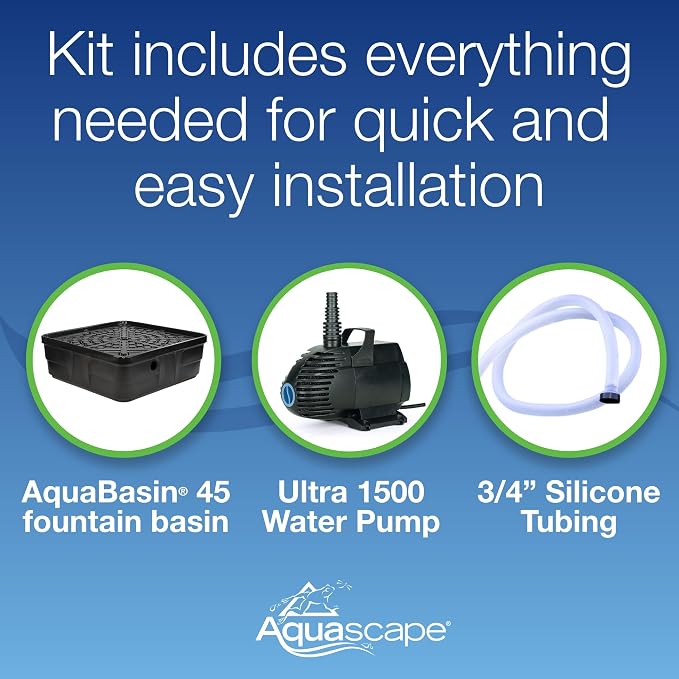 Aquascape Stacked Slate Sphere Water Fountain and Installation Kit for Yard, Landscape, and Garden, Medium, 78290