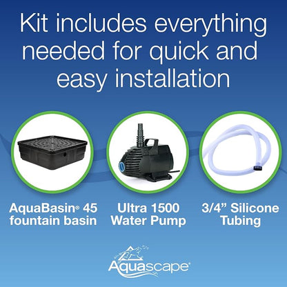 Aquascape Stacked Slate Sphere Water Fountain and Installation Kit for Yard, Landscape, and Garden, Medium, 78290