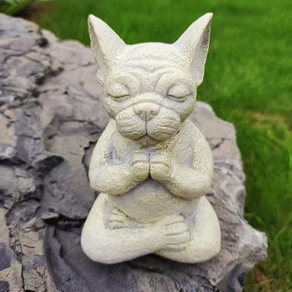 Meditating Dog Statue Buddha - Dog Statue Zen Yoga Relaxed Pose Buddha Meditation Figurine for Flower Beds Indoor Outdoor Lawn Garden Decor Sculpture Home Furnishings