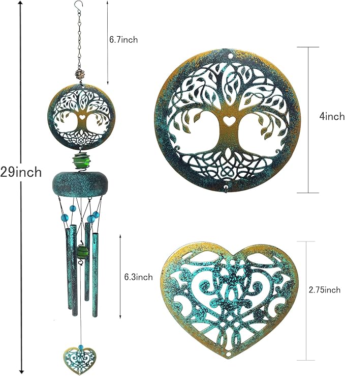 Tree of Life Wind Chimes for Outside, Memorial Gifts for Mom, Outdoor Clearance, Sympathy Gifts for Loss of Loved One, Garden Decor