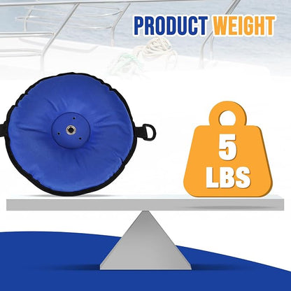 Weighted Sand Bag Boat Base for Bird Deterrent Systems, Compatible with Bird B Gone/Bird Barrier Long Legs Bird Deterrent, Portable Stabilizing Base for Boats & Docks, Weatherproof Blue Canvas, 5 lbs