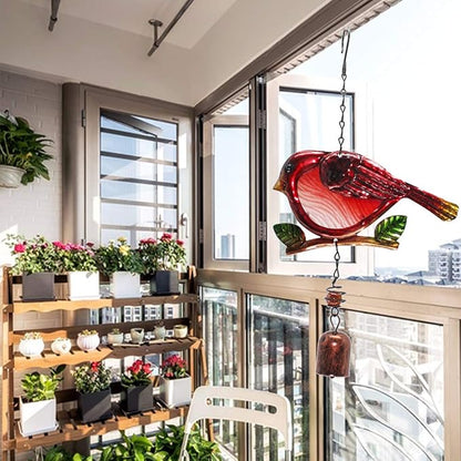 Bird Garden Wind Chime,Garden Chimes for Outside and Indoor,Creative Design Portable Metal Glass Wind Chime Suitable for Home Garden Decoration (A2)