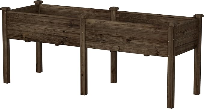 MUPATER 6'x1.8' Raised Garden Bed – Elevated Planter Box with 8 Drainage Holes, 6.8 Cubic Feet Large Capacity, Six-Leg Design for Garden, Patio, and Greenhouse, Rustic
