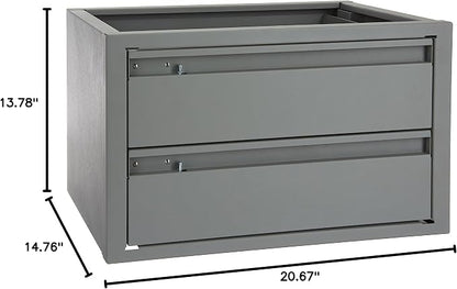 Kargo Master 40070 Grey 20" W x 12" H x 13.5" D Steel 2 Drawer Cabinet