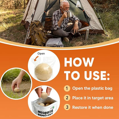 SCFKAOF Mosquito Repellent Outdoor Patio, Mosquito Deterrent for Yard, Indoor Mosquito Repellent Balls, Mosquito Repeller for Patio, Keep Mosquito Away, Covers 120 Sq. Ft, 60 Days Protection-12 Packs