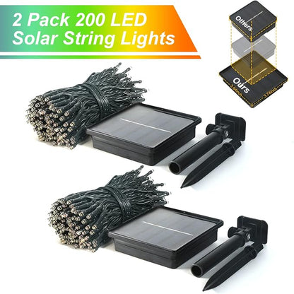 JMEXSUSS 2 Pack Solar Christmas Lights, Total 400 LED 151FT, Multi-Colored | Christmas Lights Outdoor Waterproof, 8 Modes Solar String Lights for Outside Patio Yard Christmas Tree Xmas Decorations