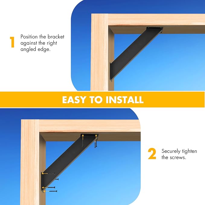 4 Pcs Pergola Brackets, 45-Degree Angle Bracket, Specially for Reinforcing Pergolas and Gazebos Garages, Tree Houses, Patios, Lawns, Cabins, Yards,…