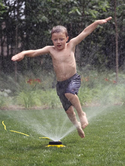 Dramm ColorStorm 9-Pattern Premium Turret Sprinkler With Heavy Duty Metal Base - Yellow #15023