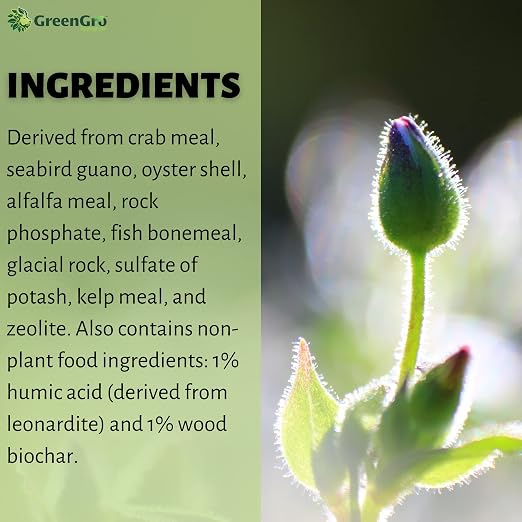 GreenGro Flower Finisher | Organic PK Bloom Booster 1-5-7 | 9 Premium Ingredients | Terpene & Density Enhancer | Final 4 Weeks of Flower | Crab Meal + Seabird Guano | 2 lb