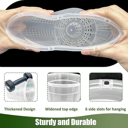 Orchid Pot with Saucers, 6 Pack Orchid Pots with Holes, 2 Each of 4.3",5.5",6.1" Clear Plastic Planter for Indoor Outdoor Plants (2 Each of 4.3,5.5",6.1" with Saucers)