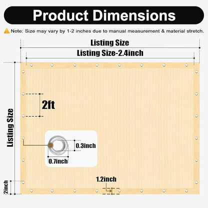 Artpuch 90% Sun Shade Cloth, 12 x 16 FT Pergola Shade Cover Canopy with Grommets, Sun Screen Fabric Tarp for Patio, Outdoor, Garden, Backyard, Wheat