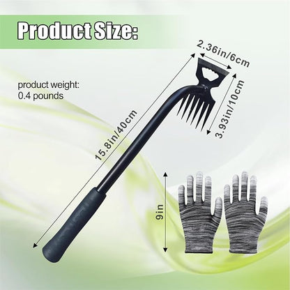 Weed Puller Tool-2Pcs Gardening Hand Weeder Tools, 2026 New Weeding Artifact Uprooting Weeding Tool, Manganese Steel Weed Removal TooL, 6 Teethes Dual Purpose Manual Weed Pulling Tool for Yard Gardenl