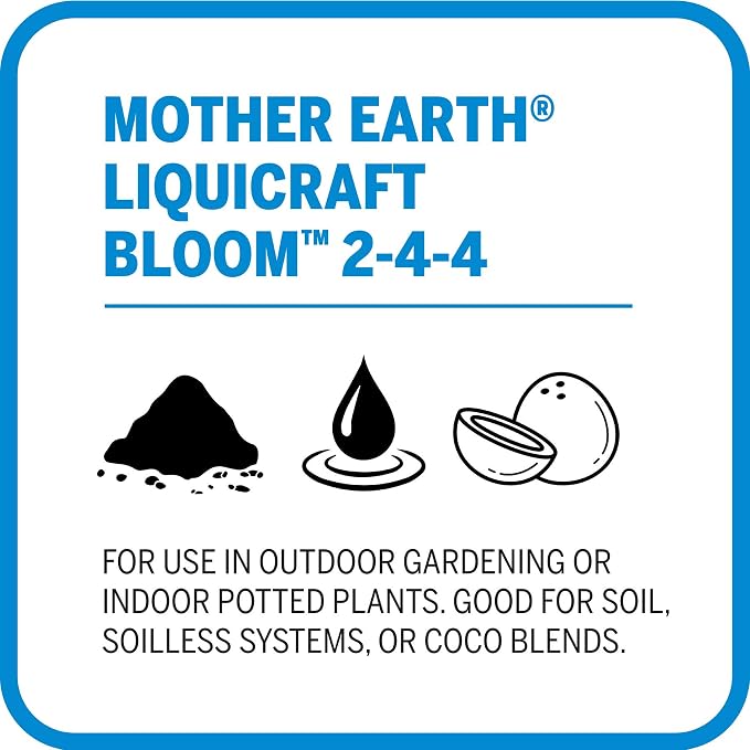 Mother Earth LiquiCraft Bloom 2-4-4 For Flowering Plants And Vegetables Such As Tomatoes, 1-Quart