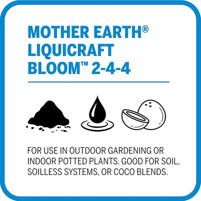 Mother Earth LiquiCraft Bloom 2-4-4 For Flowering Plants And Vegetables Such As Tomatoes, 1-Quart