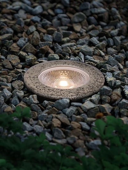 LEONLITE 7W 3000K Well Lights Landscape LED In Ground, 12-24V AC/DC Low Voltage, CRI90 IP67 Inground Well Lights Outdoor, Rock Color Aluminum Housing, Embedded Parts Included, Pack of 6