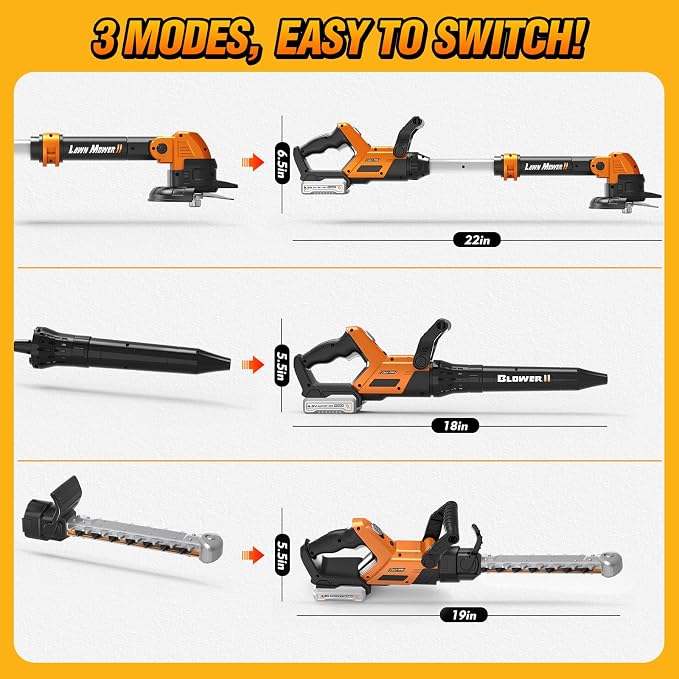 Kids Tool Set, 3-IN-1 Toddler Power Garden Tools with Lights and Sounds, Toy Weed Wacker, Toy Leaf Blower, Hedge Trimmer, Yard Tools Outdoor toys for Boys, Birthday Gifts for Kids Ages 3 4 5 6 7 8+