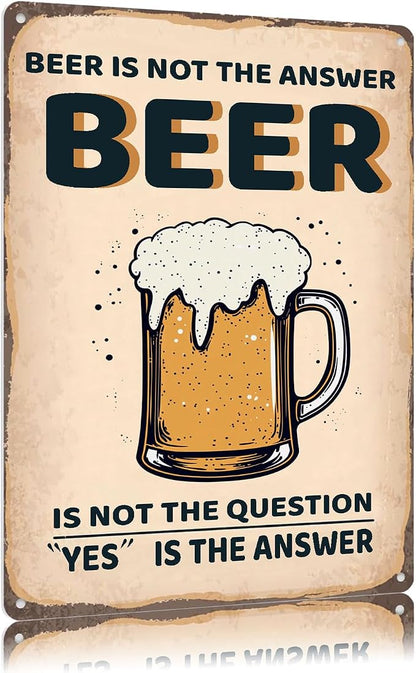 Vintage Metal Sign Beer Is Not The Answer Tin Sign Funny Walll Decor for Bar Kitchen Pubs Cafe Home Garage 12×8 Inch