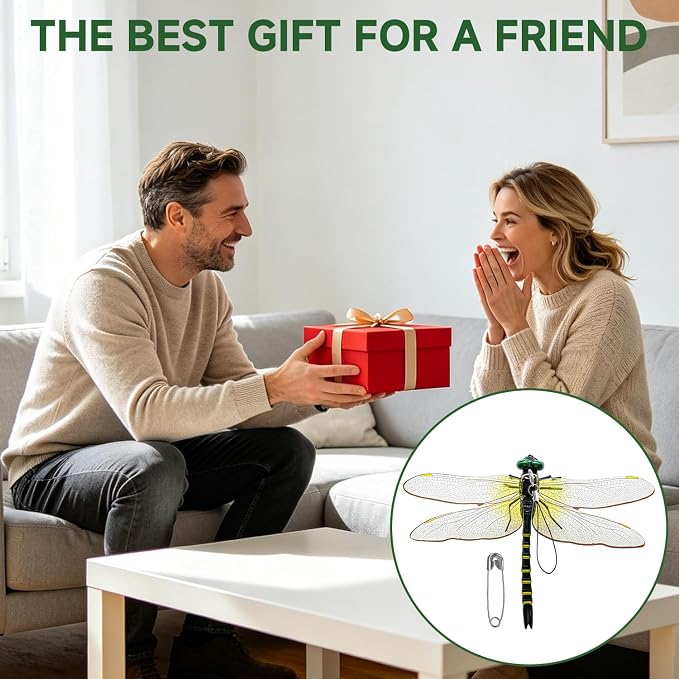 4 Pack Dragonfly Clips, Lifelike Fake Dragonfly Ornaments Outdoor Yard Garden Stakes for Hat,Deer and Horse, Fly Scare Devices for Indoor Outdoor Garden Patio Plants (4 Pack)