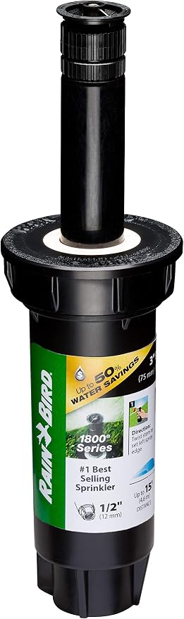 Rain Bird 1803APPRS Pressure Regulating (PRS) Professional Pop-Up Sprinkler, Adjustable 0° - 360° Pattern, 8' - 15' Spray Distance, 3" Pop-up Height