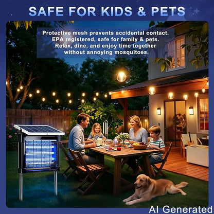 Solar Bug Zapper Outdoor (Black, 15.5in Diagonal)