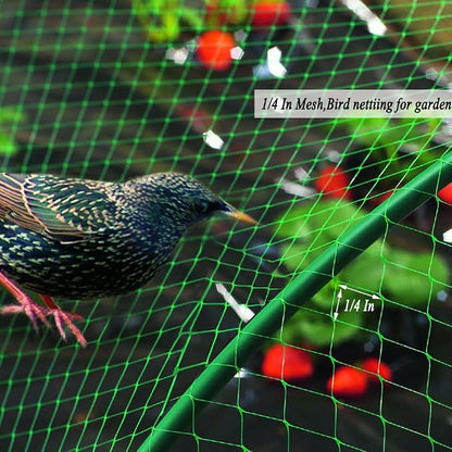 Bird Netting for Garden 6.5X50 FT, 1/4 Inch Mesh, Protect Blueberry, Strawberry, Tomatos, Vegetables. Fruit Tree Netting for Cicadas Against Deers, Squirrels, Bunnies, and Small Critters.